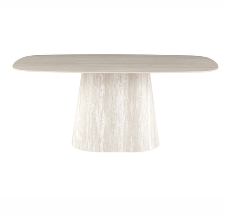 Eettafels-Sintered Stone Marmerlook Travertin Eettafel Lea 180x90 cm - Deens Ovaal-Dimehouse
