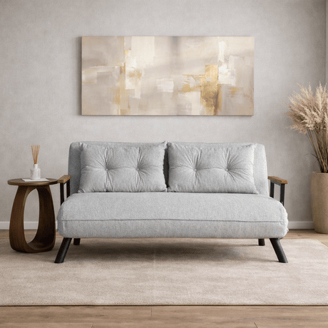 Sofa bed Gray Bouclé 2-seater - Sando