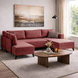 Sofa bed Red fabric - U-sofa - XXL 300x202x152cm - Belen