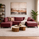 Sofa bed Red fabric - U-sofa - XXL 300x202x152cm - Belen