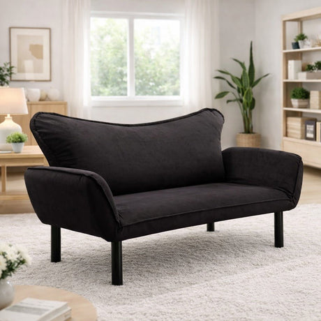 Sofa bed Black Velvet - two persons - Chatto