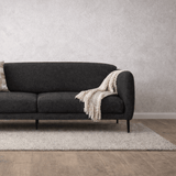 Sofa bed anthracite linen fabric 3-seater - Venus