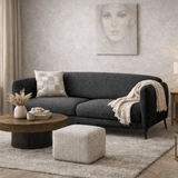 Sofa bed anthracite linen fabric 3-seater - Venus