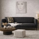 Sofa bed anthracite linen fabric 3-seater - Venus
