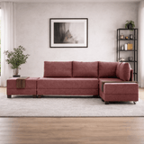 Sofa bed red fabric - XXL 280 x 210 - Right - Fly