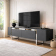 TV Furniture - TV Furniture Anthracite Yildiz 180x50x30 - Silver Frame - Dimehouse