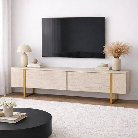 TV Unit Beige Melamine Fouden Frame Blitz 50x180x29.5 cm 