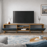 TV Meubels - TV Meubel Class Walnoot Chalcedoon Melamine 180x44x35 cm - Dimehouse