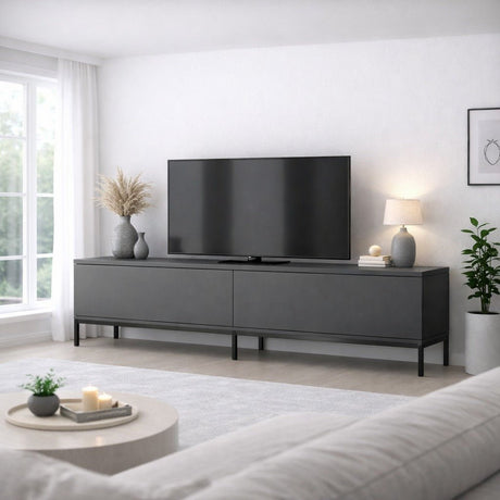 TV Furniture Lord Anthracite Black Melamine 180x47x30 cm