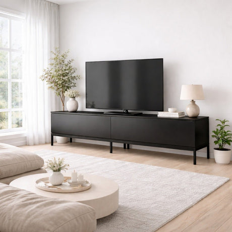 tv dressoir modern Durance | Modern Wooden TV Stand in Japandi Style