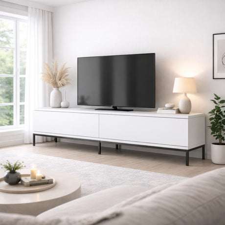 TV furniture Lord black white melamine 180x47x30 cm