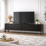 TV Cabinet Black Melamine Blitz 50x180x29.5 cm 