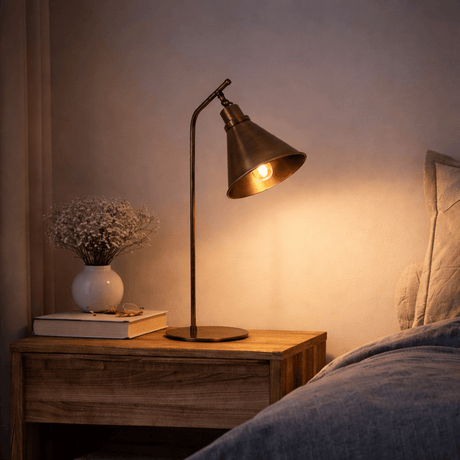 Table lamp Bronze-colored Metal Crimson 