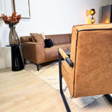 Tiger Industrial Leather Armchair Cognac
