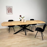 Eettafels - Uitschuifbare Eettafel Mack Deens Ovaal Acaciahout 175 - 275x90 cm - Dimehouse