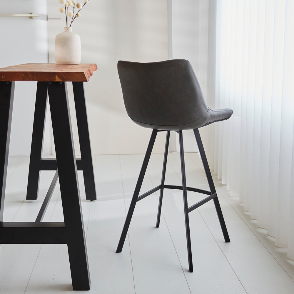 Juno Industrial Bar Stool Anthracite