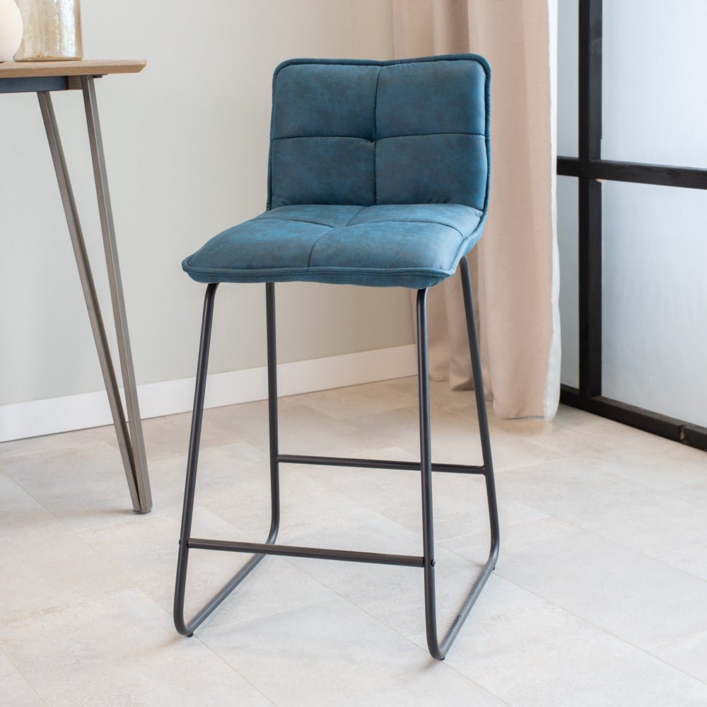 Jelle Industrial Bar Stool Blue