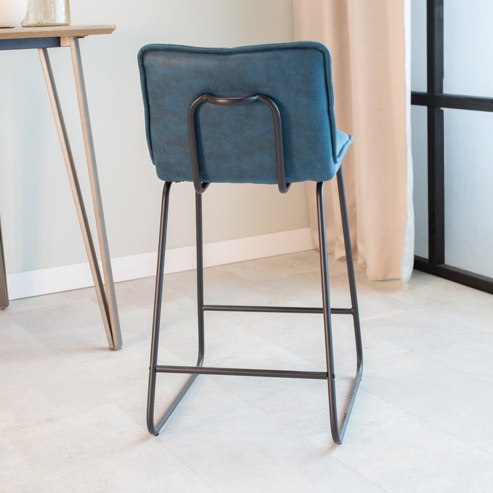 Jelle Industrial Bar Stool Blue