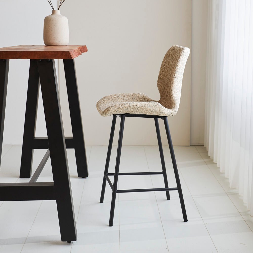 Beau Bar Stool Chenille Beige