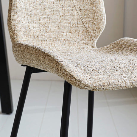 Beau Barkruk Beige Chenille Stof - 67 cm Zithoogte - Zonder Armleuningen