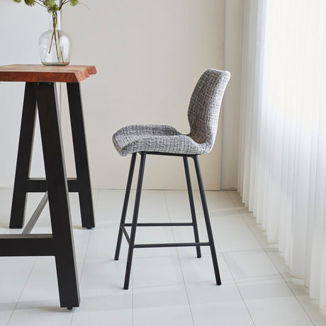 Beau Bar Stool Chenille Light Gray