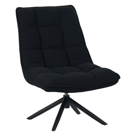 Draaifauteuil Yuki Zwart Bouclé 360° Draaibaar