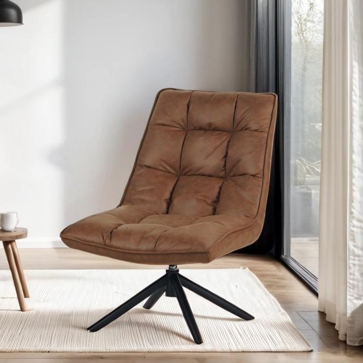 Draaifauteuil Yuki ecoleer cognac