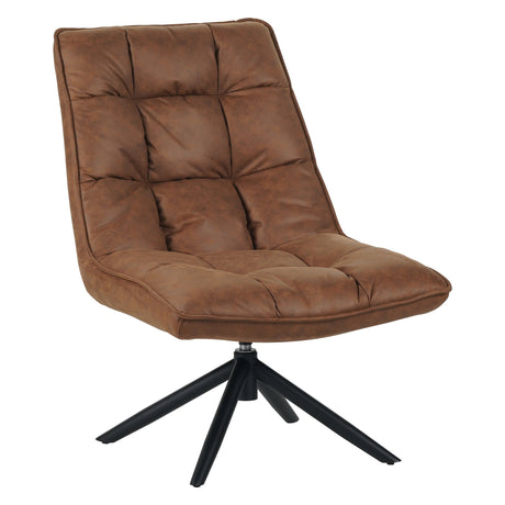 Yuki Swivel Armchair Cognac Eco-leather 360° Rotatable