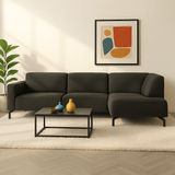 Verona Industrial Corner Sofa Fabric Anthracite Right