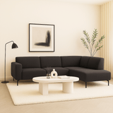 Verona Industrial Corner Sofa Fabric Anthracite Right