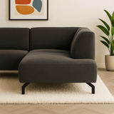 Verona Industrial Corner Sofa Fabric Anthracite Right