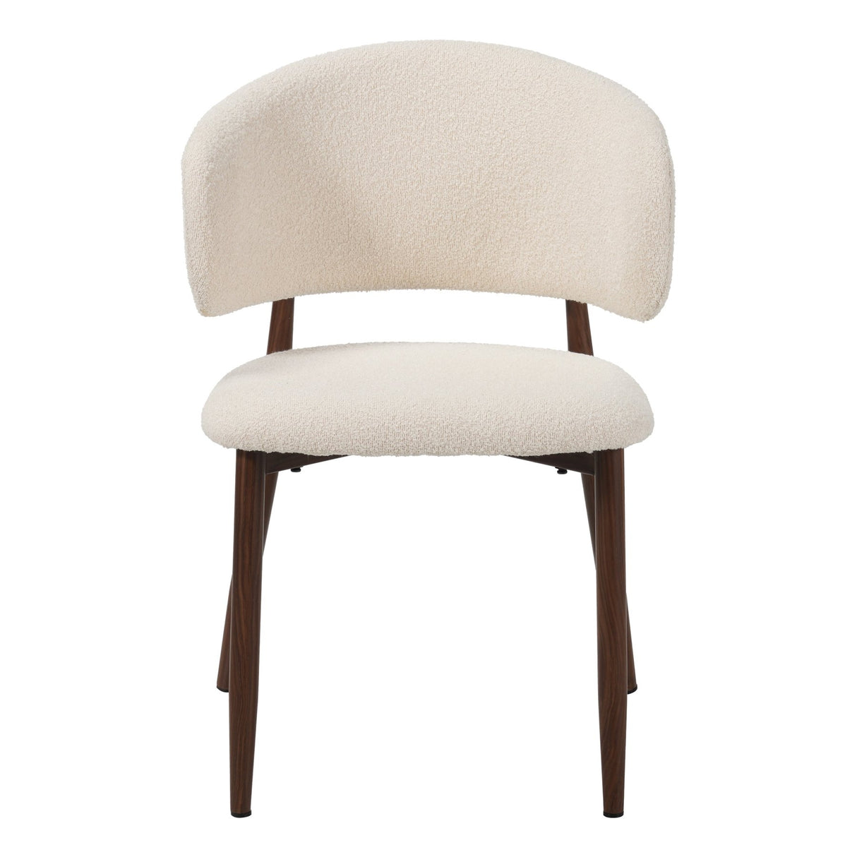 Japandi Dining Chair Yuka Beige - Walnut Look Frame 