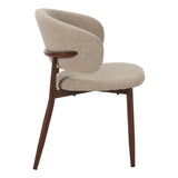 Japandi Dining Chair Yuka Sand - Walnut Look Frame 
