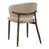 Japandi Dining Chair Yuka Sand - Walnut Look Frame 