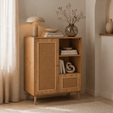Wall cabinet jut oak beech wood 40x110x90 cm
