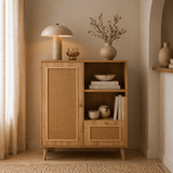 Wall cabinet jut oak beech wood 40x110x90 cm