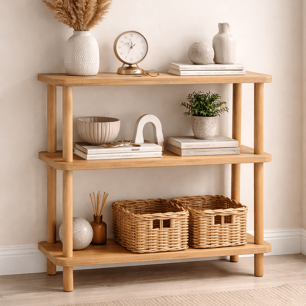 Bookcase step Atlantic pine melamine 80x75x28 cm