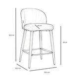 Bar stool Charlie chenille beige 69 cm - image 7