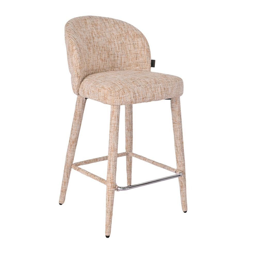 Bar stool Charlie chenille beige 69 cm Chenille Polyester