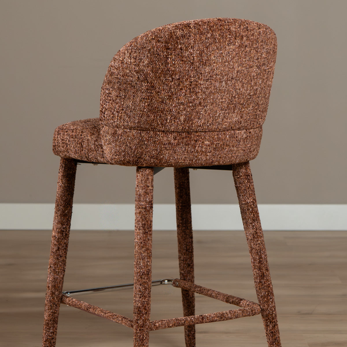 Bar stool Charlie chenille copper 69 cm - image 4