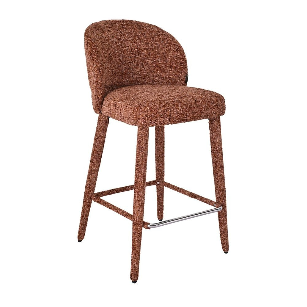 Bar stool Charlie chenille copper 69 cm Chenille Polyester