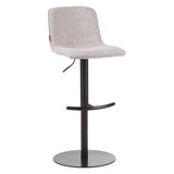 Bar stool Jack mixed fabric off white/brown 60-82 cm mixed 45 cm wide