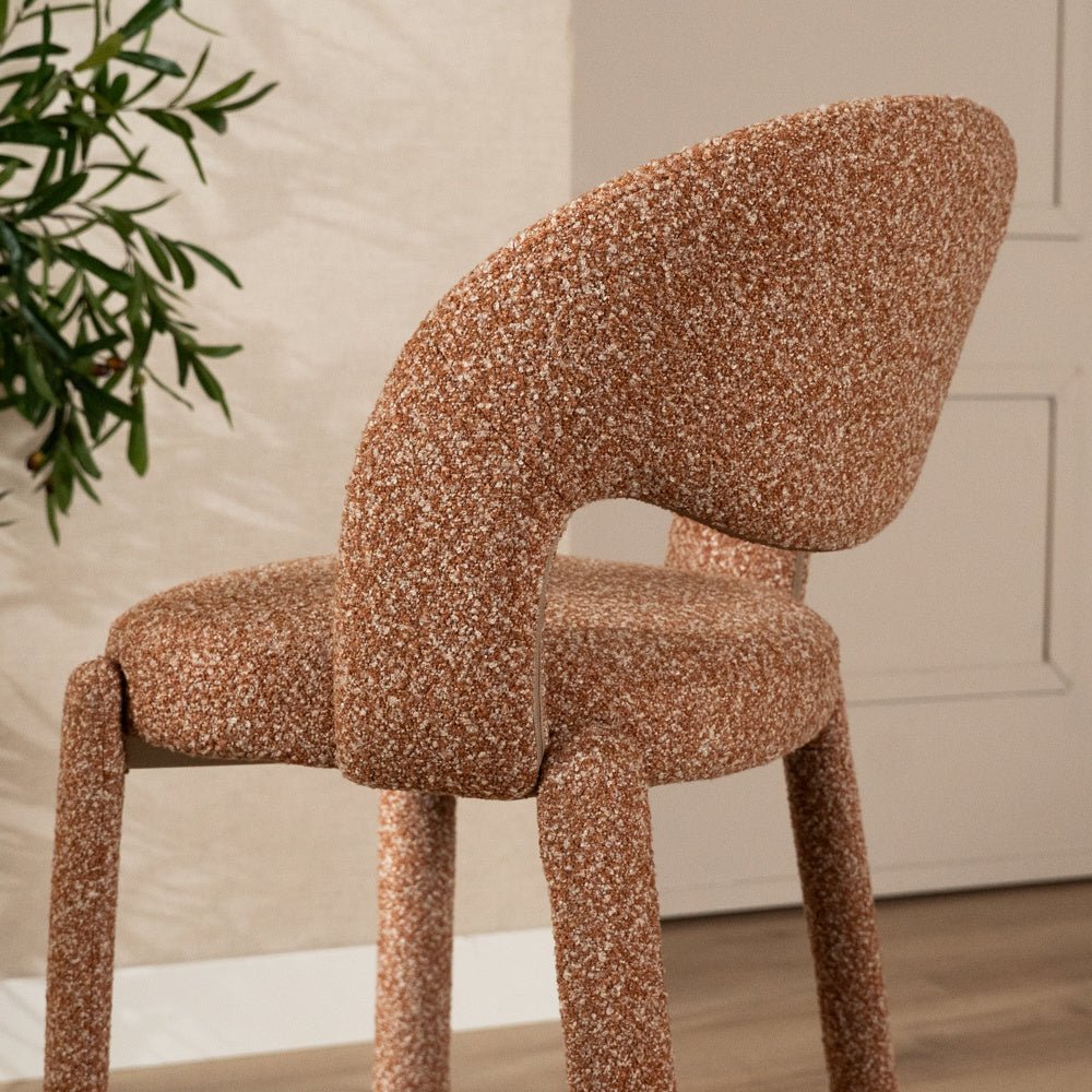 Barkruk June bouclé terracotta 70 cm Bouclé