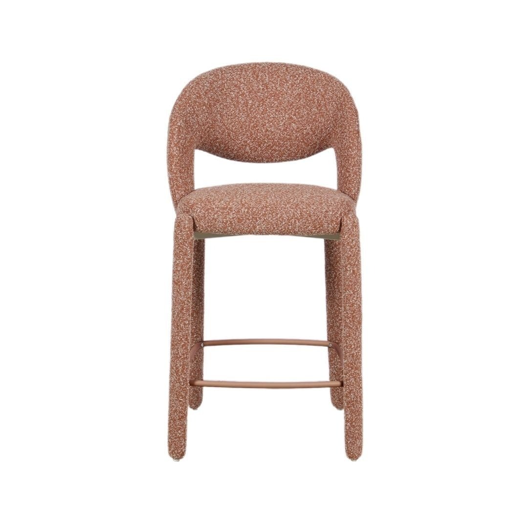 Barkruk June bouclé terracotta 70 cm Bouclé