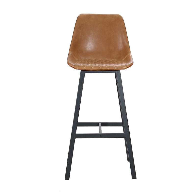 Industrial bar stool Lauren cognac PU leather 76 cm - image 6