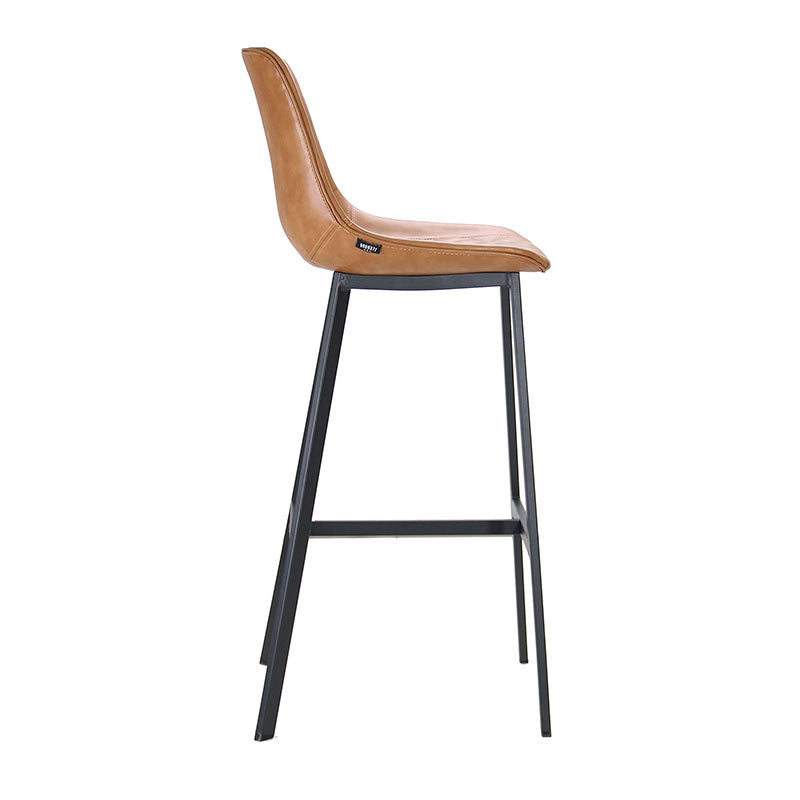 Industrial bar stool Lauren cognac PU leather 76 cm - image 7