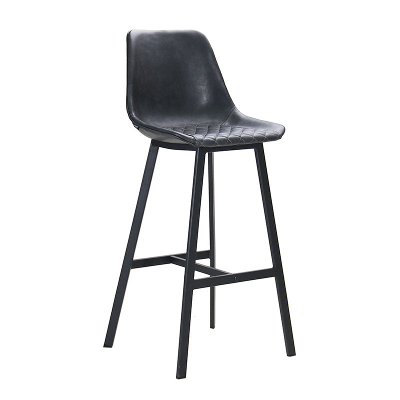 Industrial bar stool Lauren anthracite PU leather 76 cm Faux leather