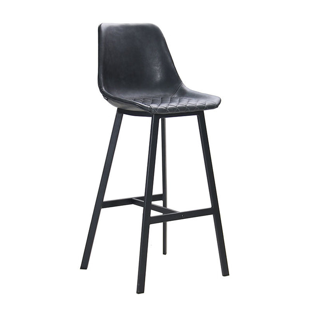 Industrial bar stool Lauren anthracite PU leather 76 cm Faux leather