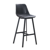 Industrial bar stool Lauren anthracite PU leather 76 cm - image 5