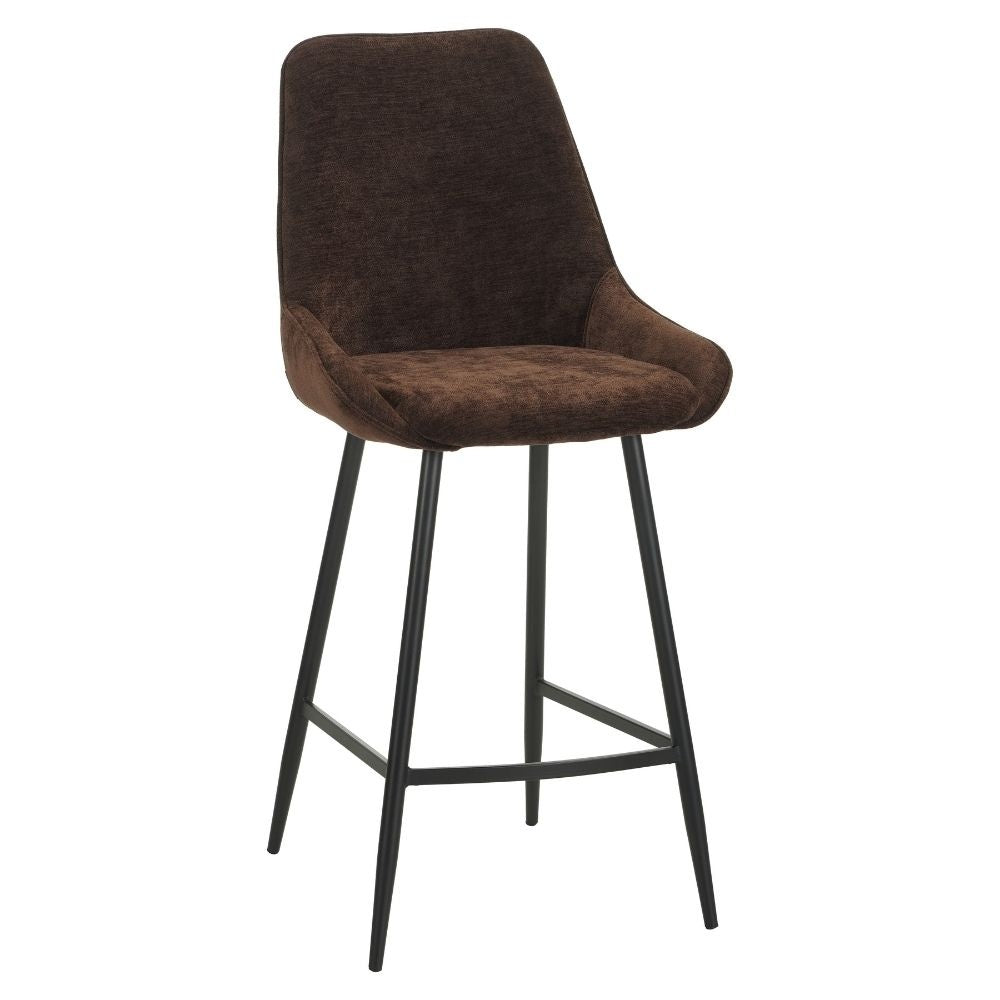 Barkruk Lynn velvet bruin 71 cm